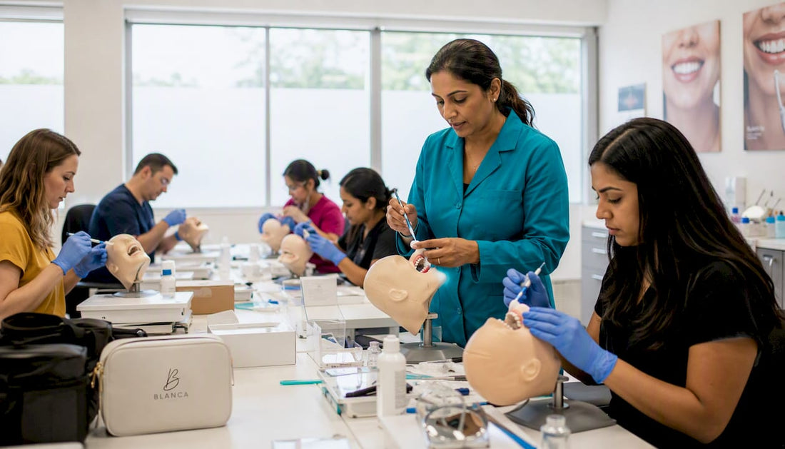 Classroom teeth whitening training session