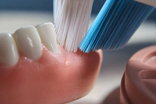 Soft bristles near a gumline