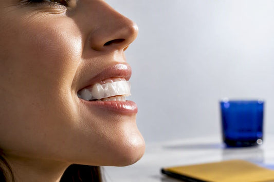 Whitening strip with natural saliva sheen