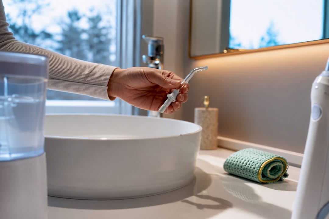 Comparing countertop and cordless water flossing setups