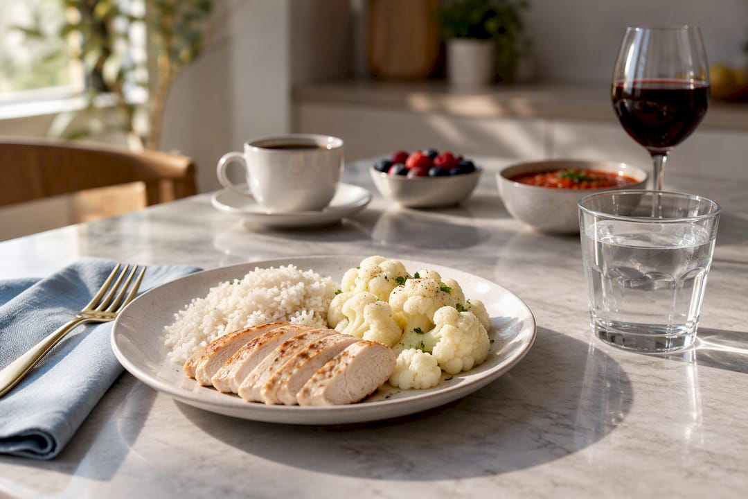 Pale foods beside staining drinks after whitening