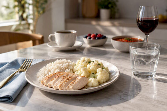 Pale foods beside staining drinks after whitening
